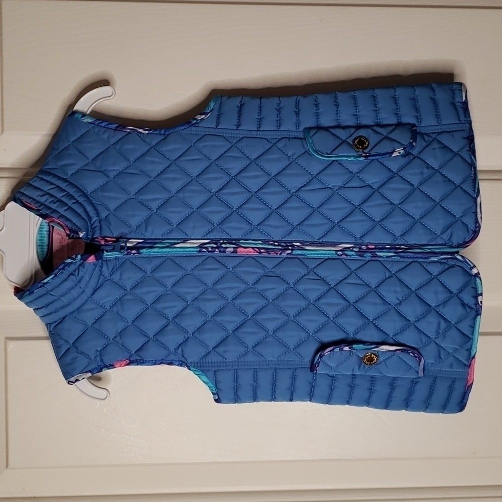 Lilly Pulitzer Bay Blue Lucy Quilted Vest - Picture 1 of 8